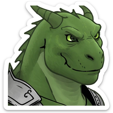Male half dragonborn sticker