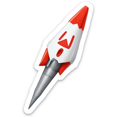 Soft tip dart transforming into a missile sticker