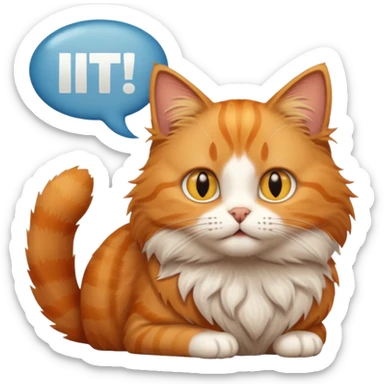 cat with speech bubble saying  i hate it here sticker