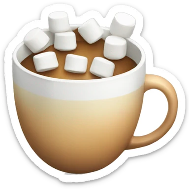 Cup with marshmallows  sticker