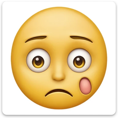 yellow emoji face but disgusted and eyes open sticker