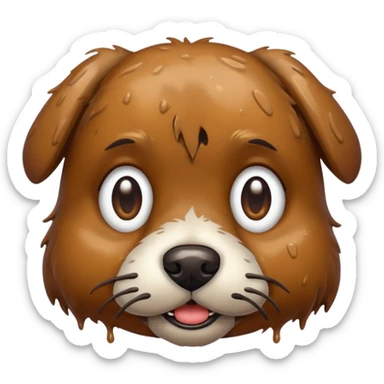 muddy dog face sticker