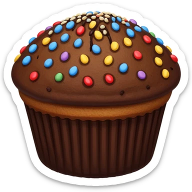 dark brown vanilla muffin chocolate sprinkles on top sticker