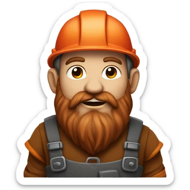 dwarf miner with red beard  sticker