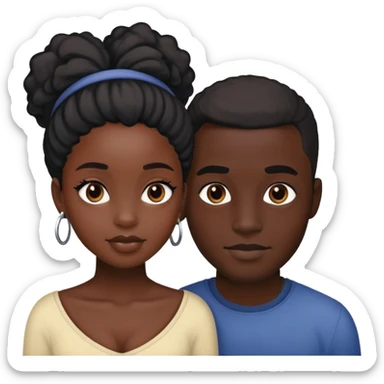 Black girl with black boyfriend  sticker