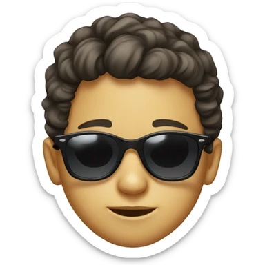 realistic portrait of a boy with sunglasses sticker