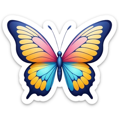 
A stylized butterfly with a subtle, upward-trending graph or spike pattern integrated into its wing design.	The butterfly is a powerful symbol of transformation, growth, and intuition. sticker