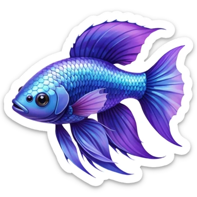 betta fish lavender light bluish pretty sticker