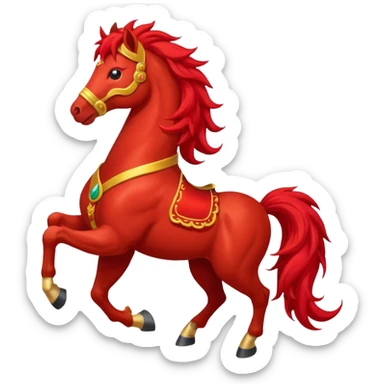 chinese fire horse happy new year sticker