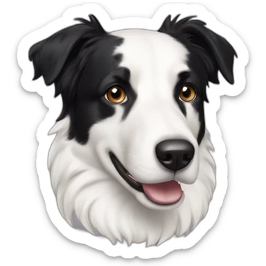 dog, short-hair, black-hair, black-mouth white-chest, white-stripe-down-face, black-face, black-head, border-collie, mcnab sticker