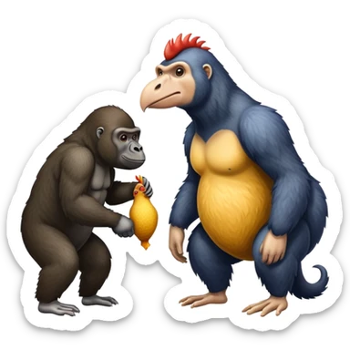 Gorilla chicken anteater  sticker