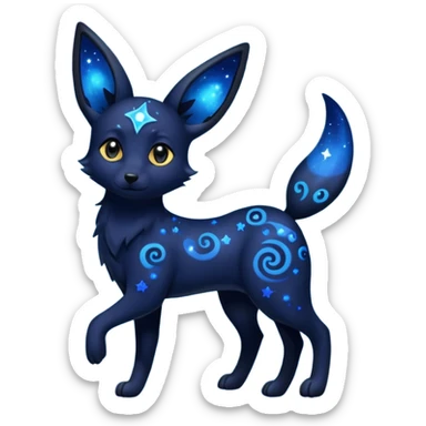 Dark-Deep-Cobalt-Blue Nebulae Starry Sparkly Swirly-patterned Star-patterned Umbreon-spirit sticker