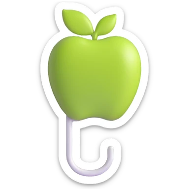 sleek white wall hook for coats with apple-inspired design sticker