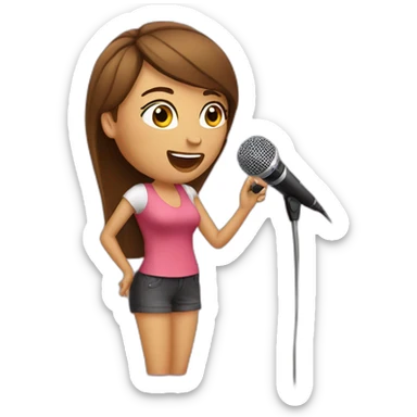 woman use karaoke sticker