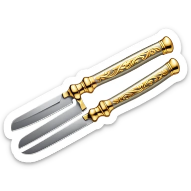 gold straight razor sticker