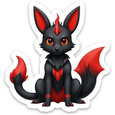  Shiny edgy dark gloomy red gothic cool badass emo-Umbreon-Salandit-Flareon-fusion sticker