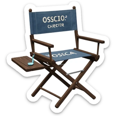Director’s chair – "osca" foldable chair with “Director” text. sticker