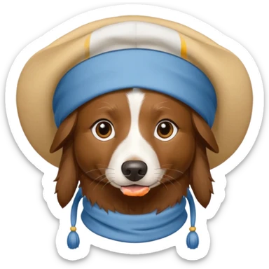 brown border collie with Uyghur Bonnet sticker