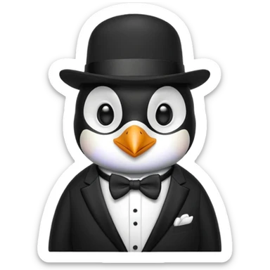 penguin with white hat sticker