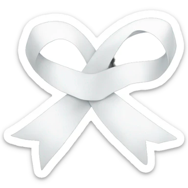White ribbon sticker
