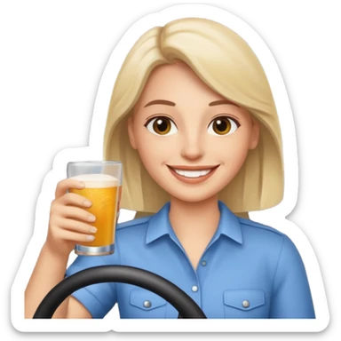 Smiley face drinking and Driving sticker