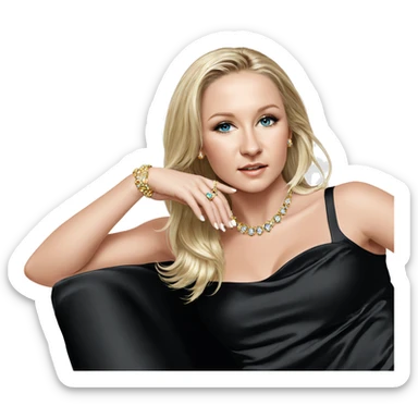 blonde beauty with elegant jewels sticker