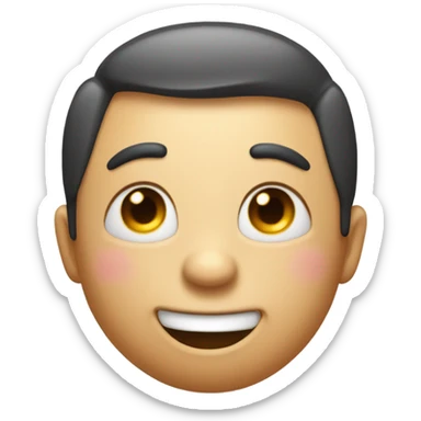 Blushing emoji with bulging cheeks and cheeky smile with eyes looking up and to left innocently sticker