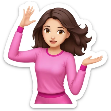 Fantastic dance emotion!!! (brunette girl in pink clothes) sticker