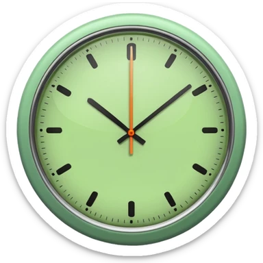 make Clock in minimalism in loght Green color without numbers  sticker