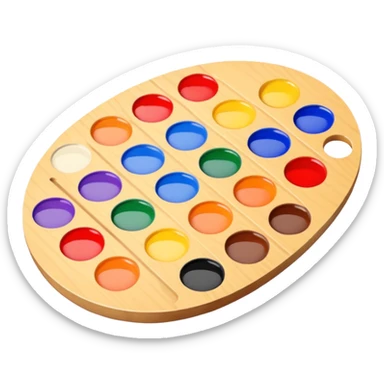 Palette of paints for an artist in the aesthetic style of minimalism sticker