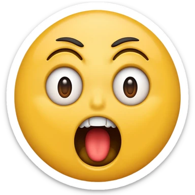 Screaming emoji with eyes facing opposite directions sticker