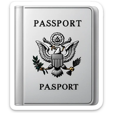 Pale silver passport sticker