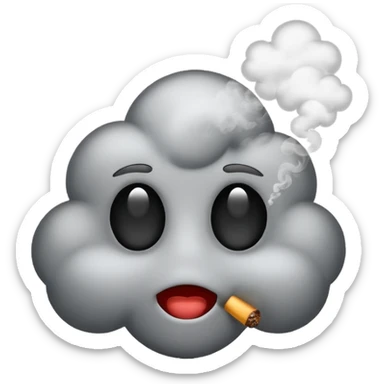 Cool emoji exhaling smoke sticker