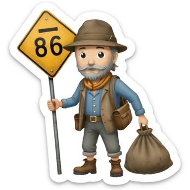 Road sign hobo sticker