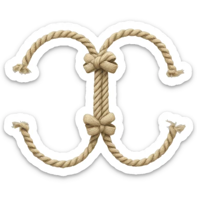 Bow made out of rope with two loops at the top sticker