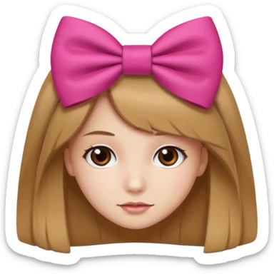 scout girl with hairbow on straight hair sticker