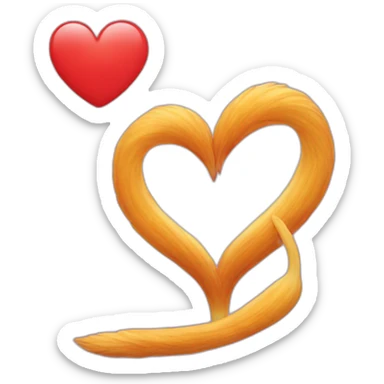 cat tails in the shape of a loveheart sticker