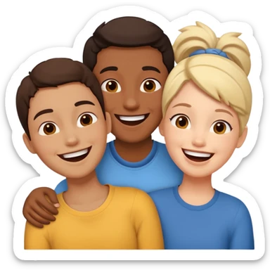 Three friends talking and looking each other sticker