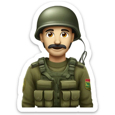 soldado com mascara de fatasma com fones tatico militar  sticker