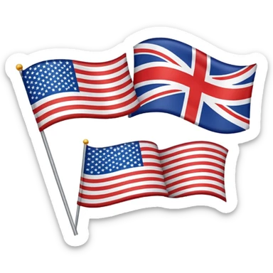 british and AMERICAN flags sticker