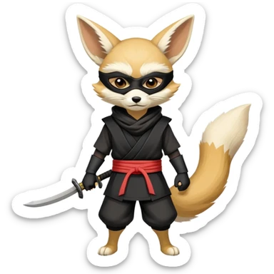 fennec fox as a ninja sticker