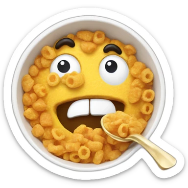 Breakfast cereal mascot spoon sticker