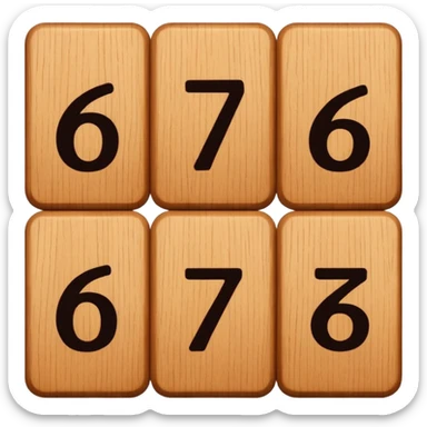 Blocks saying "6" and "7" in this order: "6" "7" sticker