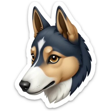 A German shepherd/husky mix turned into a horse sticker