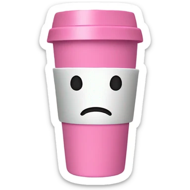 pink travel mug with a handle - no face sticker