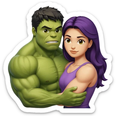hulk namorando com mulher sticker