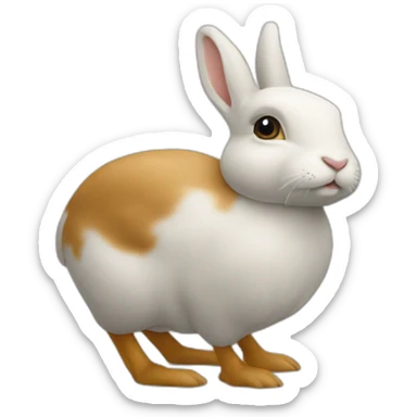 Un petit lapin qui monte sur une poule sticker