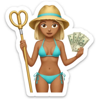 A stripper on a stripping pole with money sticker