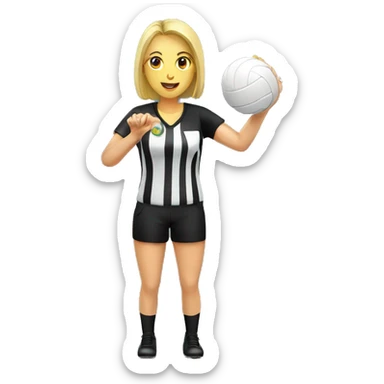 volleyball woman referee with whistle sticker