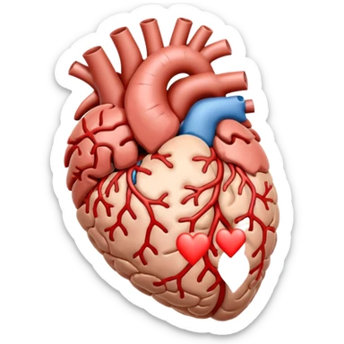 brain heart sticker